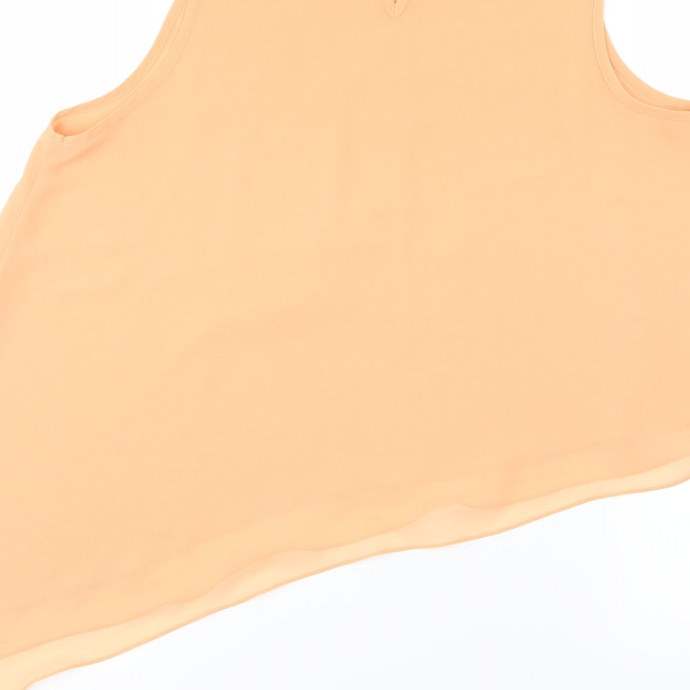 Womens UK Size 8 Topshop Orange Basic Blouse