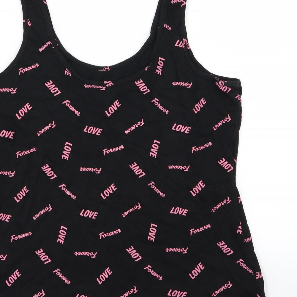 Primark Womens Black Jersey Basic Tank Size S - Forever Love