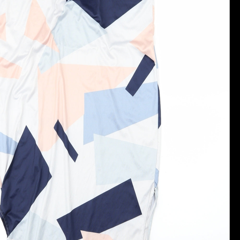Preworn Womens Multicoloured Geometric T-Shirt Dress Size S
