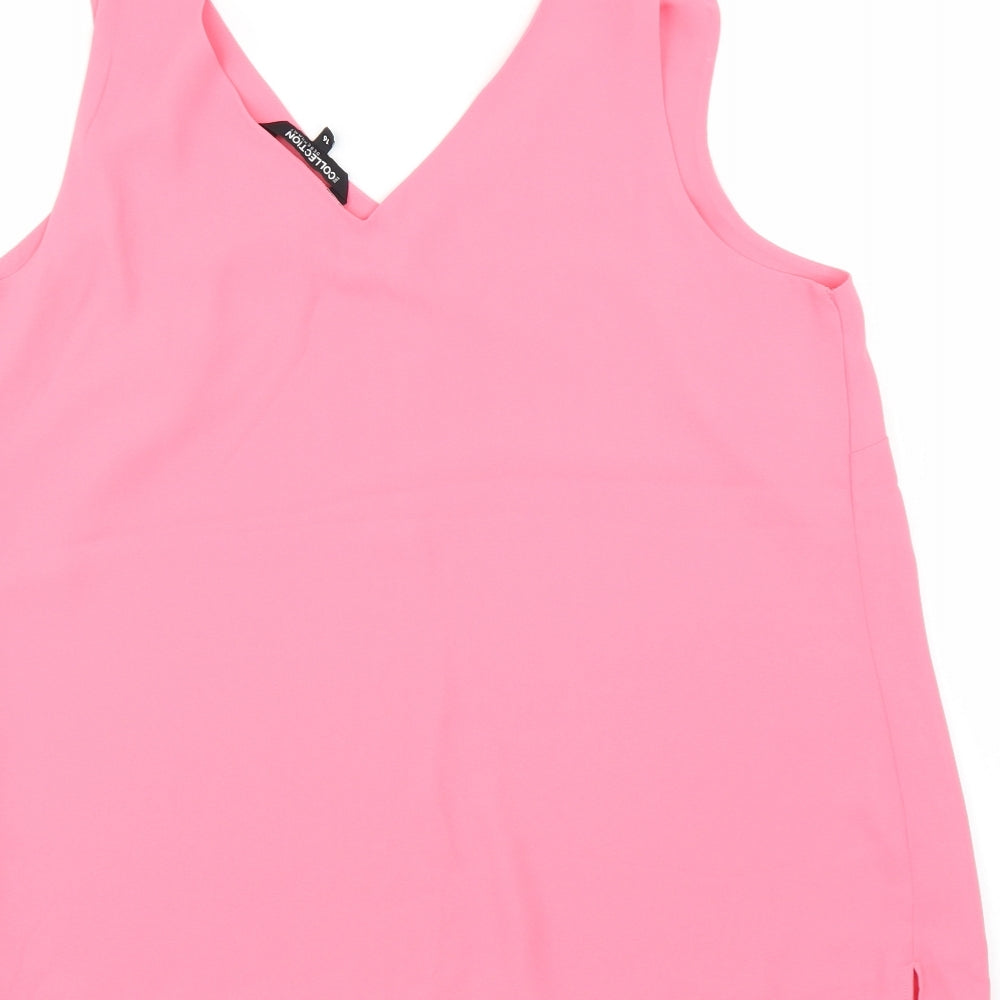 Womens UK Size 16 Debenhams Pink Basic Blouse