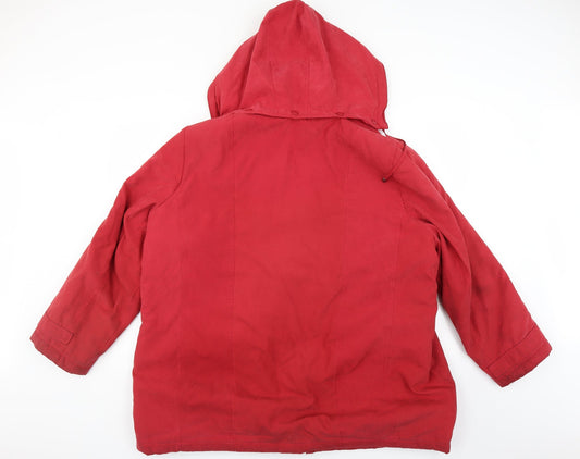 Back view of BM women’s red jacket coat, size XL