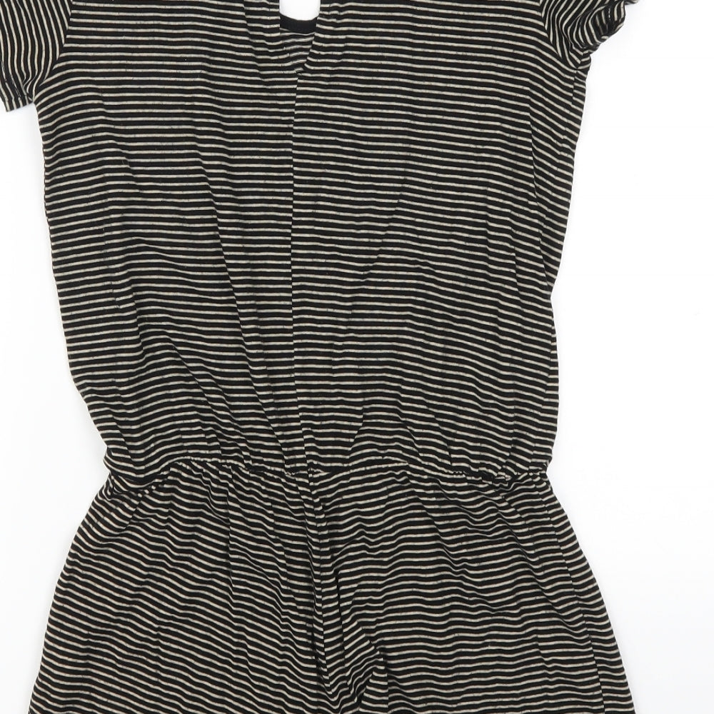 FOREVER 21 Womens Beige Striped Rayon Playsuit One-Piece Size S