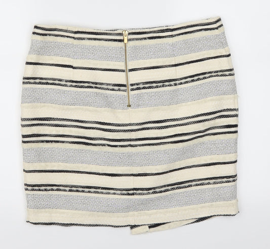 H&M Womens Beige Striped  Straight & Pencil Skirt Size 12