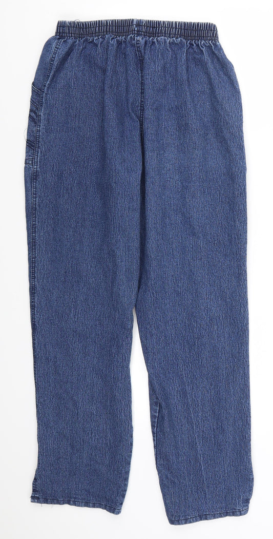 Womens UK Size 27 in Preworn Regular Fit Cropped Blue Jeans