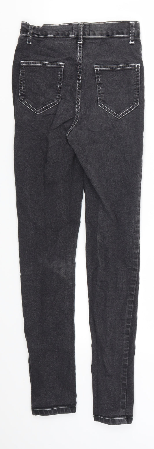 Pretty Little Thing Womens Grey  Denim Straight Jeans Size 6 L26.5 in