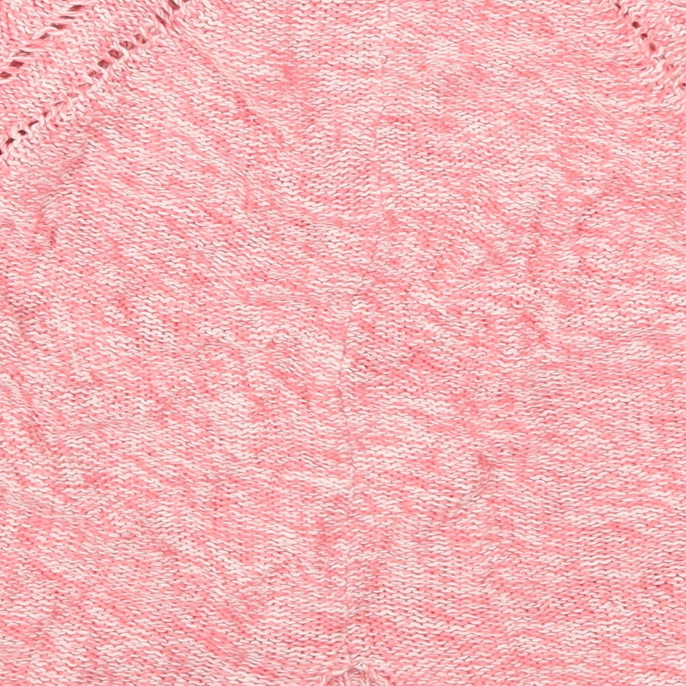 Brand and care label for New Look women’s pink jumper, size UK 12