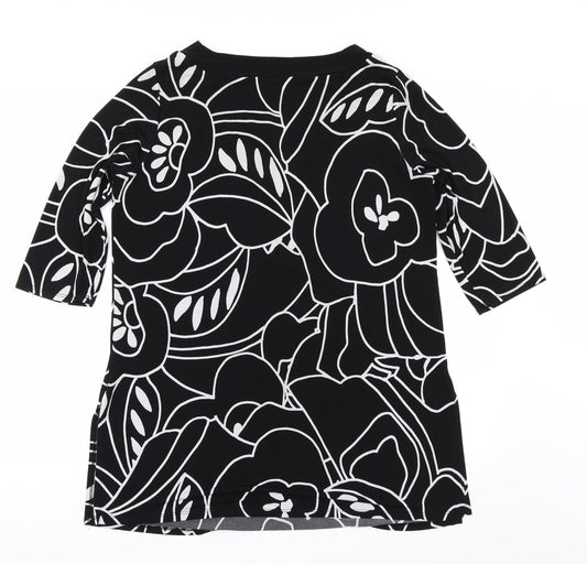 BHS Womens Black Geometric Basic Blouse Size 14