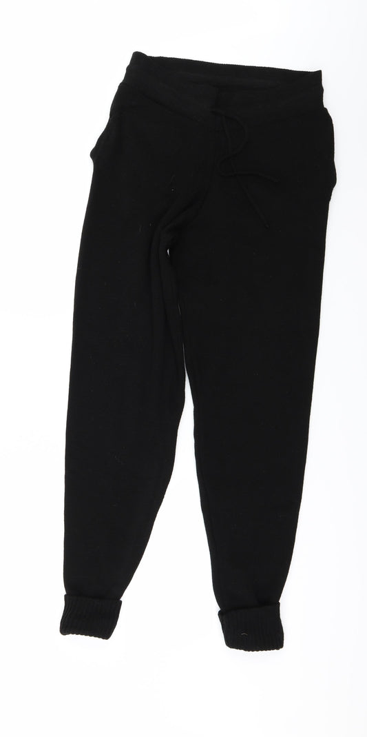 Additional front view of Missguided women’s black trousers, size M, 30-inch leg