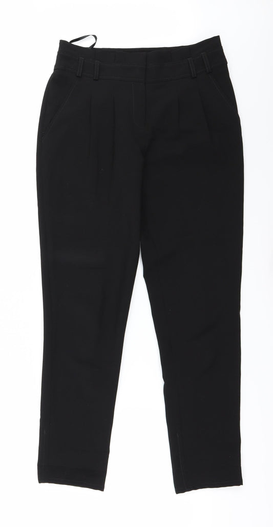 Womens UK Size 8 Red Herring Regular Fit Black Trousers