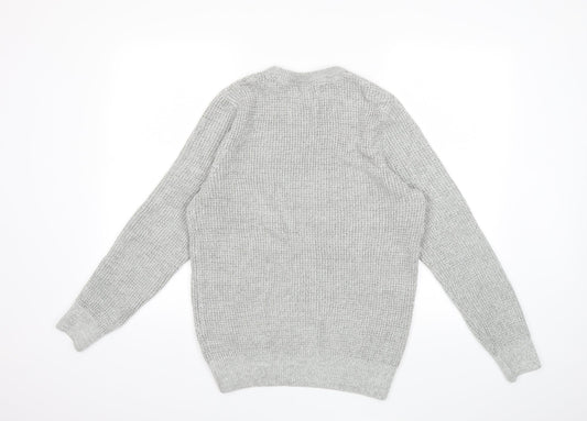 New Look Mens Grey Knit Pullover Jumper Size M