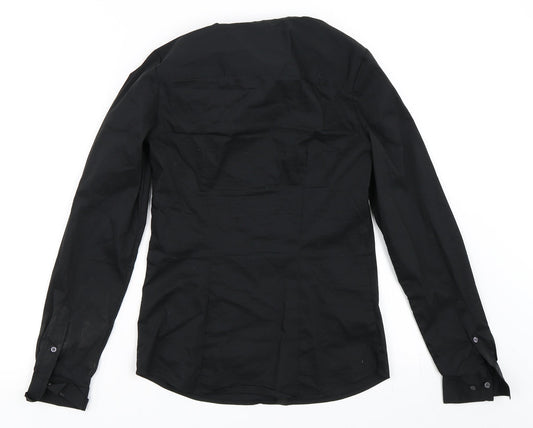 Womens UK Size 32 H&M Black Basic Button-Up