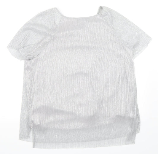 F&F Womens Silver Basic Blouse Size 14
