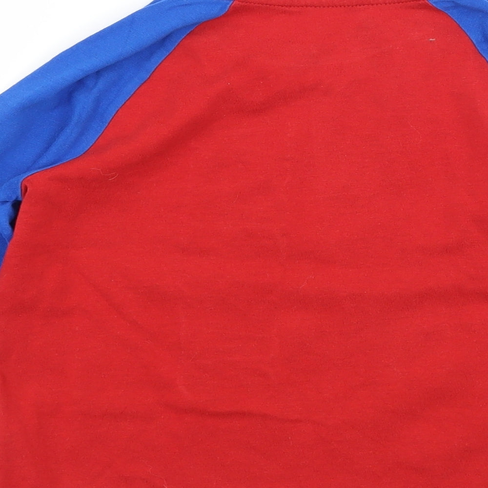 TU Boys Red Colourblock Jersey Pyjama Top Size 6-7 Years - Wake me Slogan