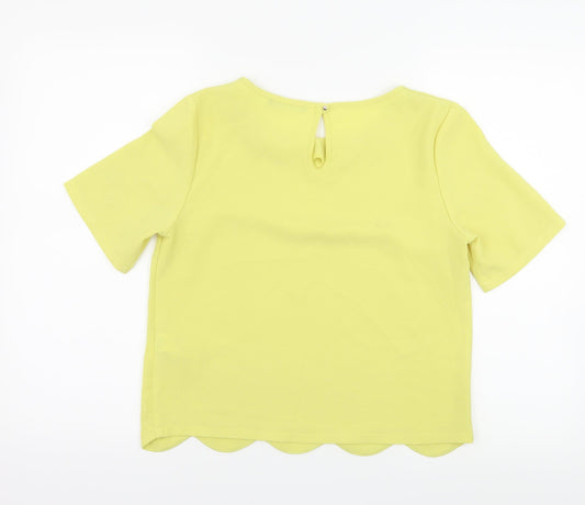 Atmosphere Womens Yellow Basic Blouse Size 10