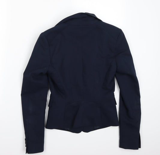 H&M Womens Blue Jacket Suit Jacket Size 4