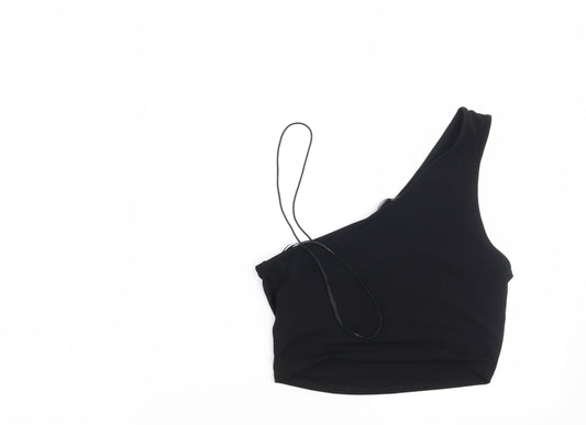 Back view of Forever 21 women’s black cropped blouse, size M