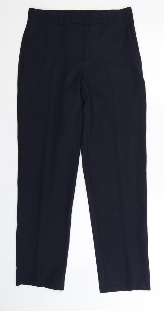 Womens UK Size 8 Preworn Slim Fit Dress Pants Blue Trousers