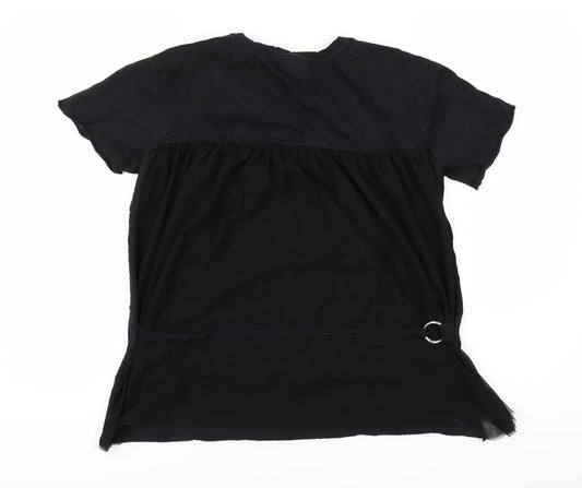 Topshop Womens Black Basic T-Shirt Size 6
