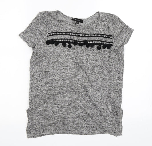 Additional front view of Primark women’s grey basic t-shirt, size UK 8