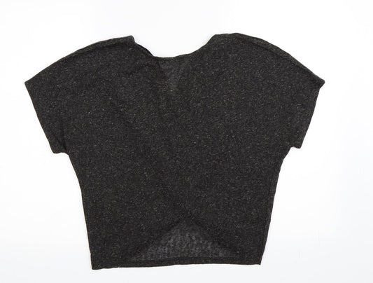 Womens UK Size S RESERVED Grey Basic T-Shirt