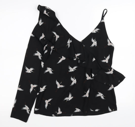 Womens UK Size 8 Atmosphere Black Basic Blouse