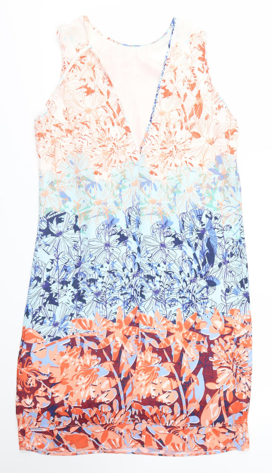 H&M Womens White Floral Tank Dress Size 8