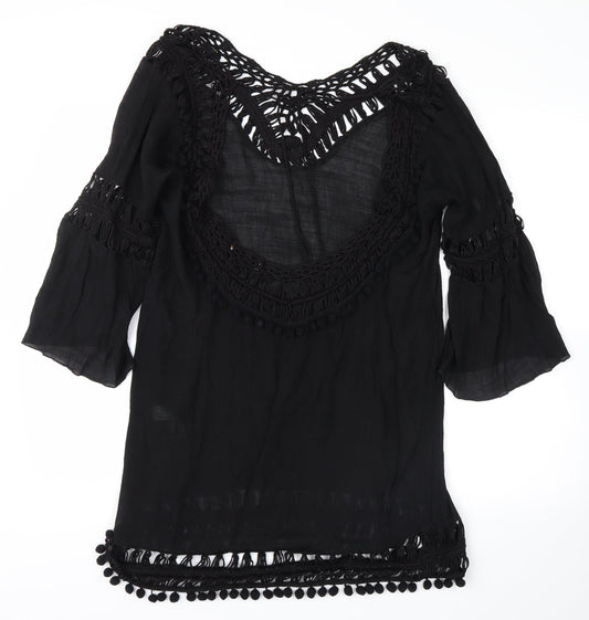 Additional front view of F&F women’s black basic blouse, size S