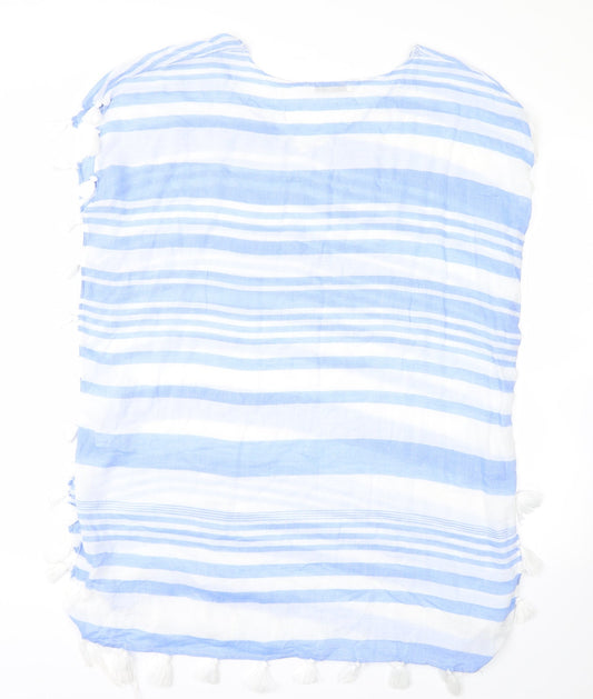 George Womens Blue Striped Basic Blouse Size S