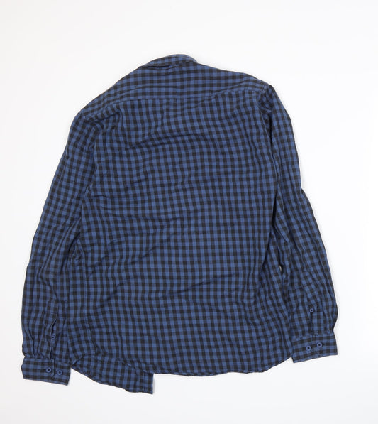 Seed Mens Blue Check Button-Up Size M
