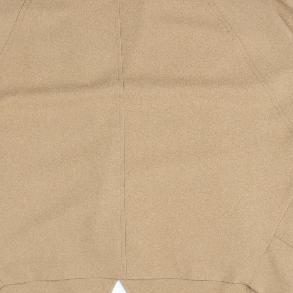 Brand and care label for Atmosphere women’s beige jacket coat, size UK 12