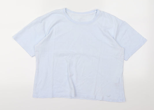 Womens UK Size XS Hollister Blue Cropped T-Shirt