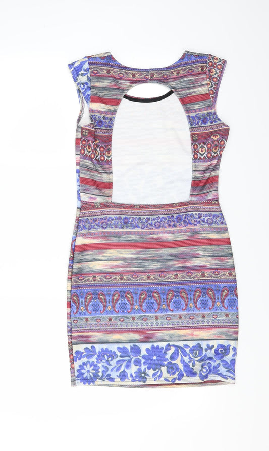 Kiah Womens Multicoloured Floral Bodycon Size 12