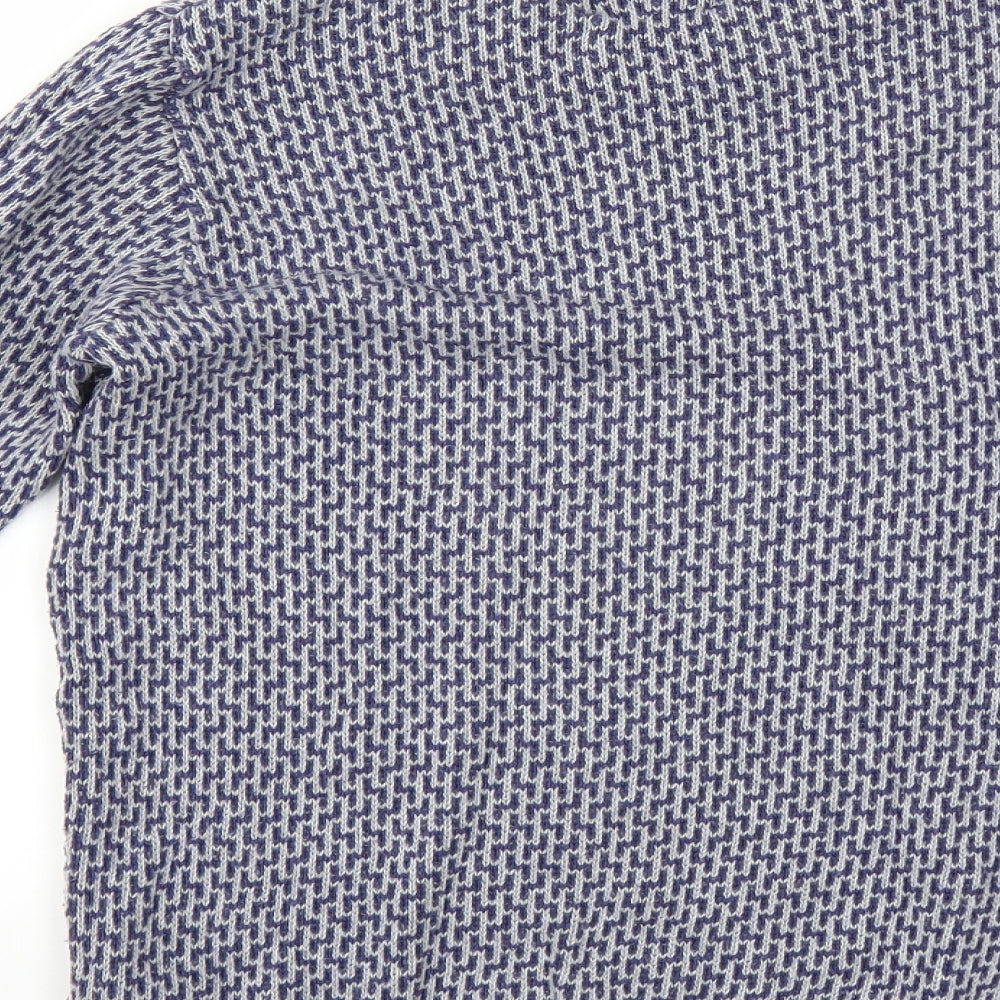 Refectory Mens Blue Geometric Pullover Jumper