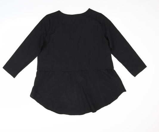 Preworn Womens Black Basic Blouse Size L