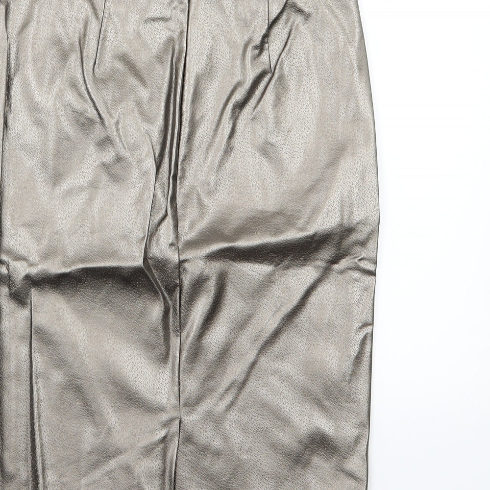 Brand and care label for ESMARA women’s brown straight & pencil skirt, size UK 8, - leather effect