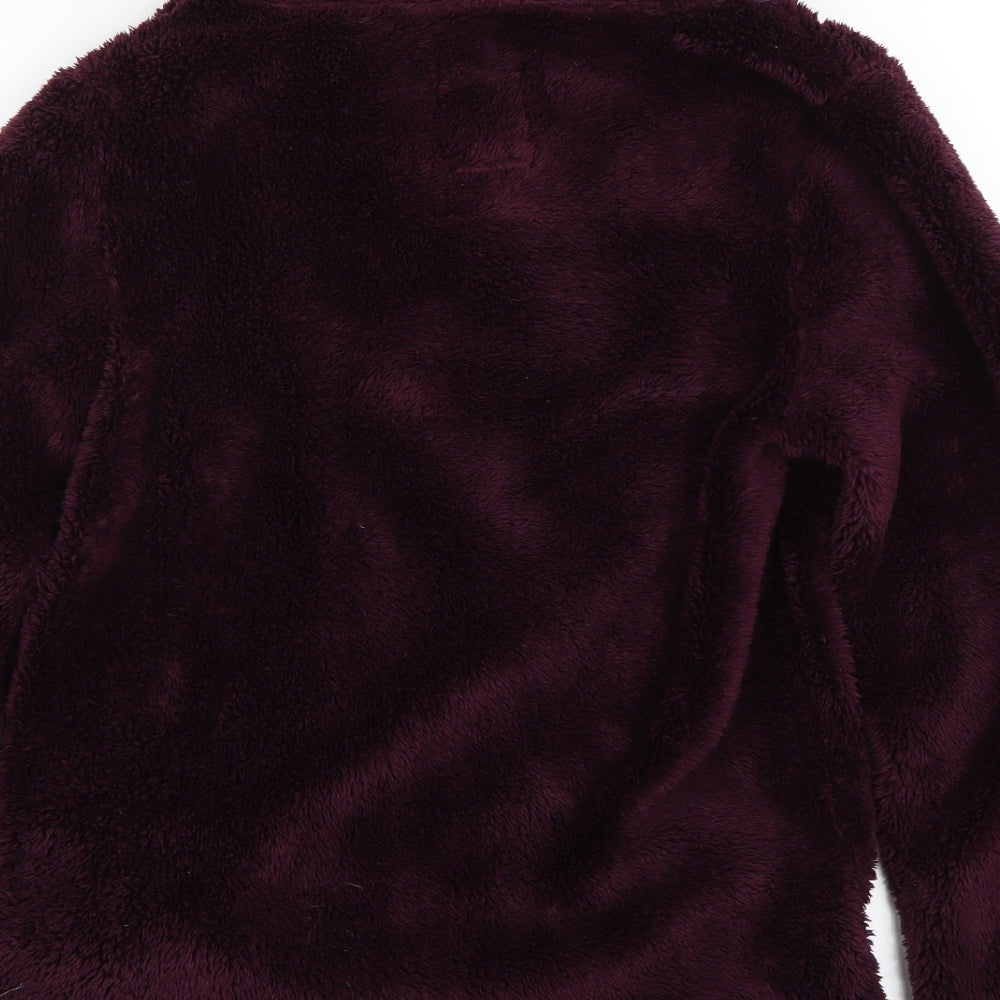 Brand and care label for Next women’s purple jumper, size S