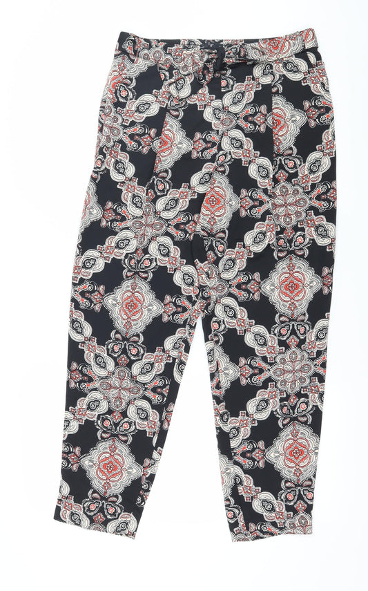Womens UK Size 8 F&F Regular Fit Black Trousers