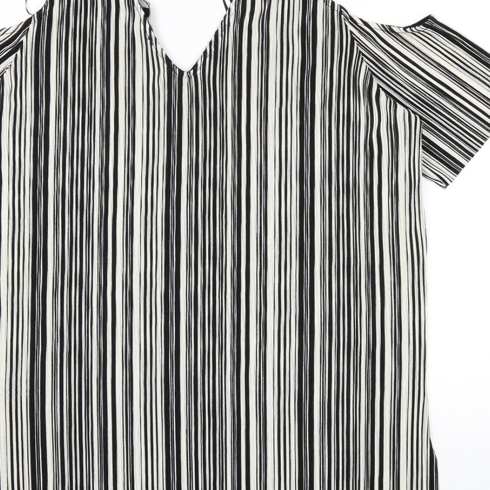 Debenhams Womens White Striped Basic T-Shirt Size 18