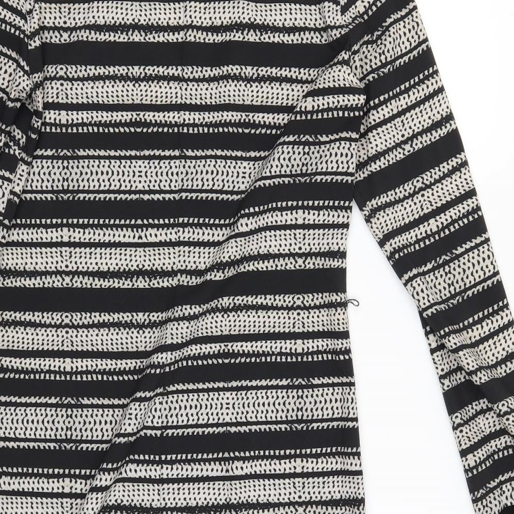 Preworn Womens Black Striped Shift Size M