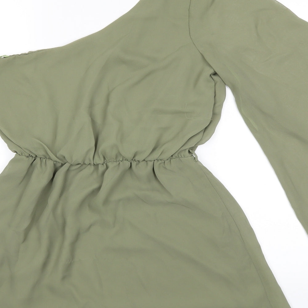 Brand and care label for Paprika women’s green shift, size UK 8