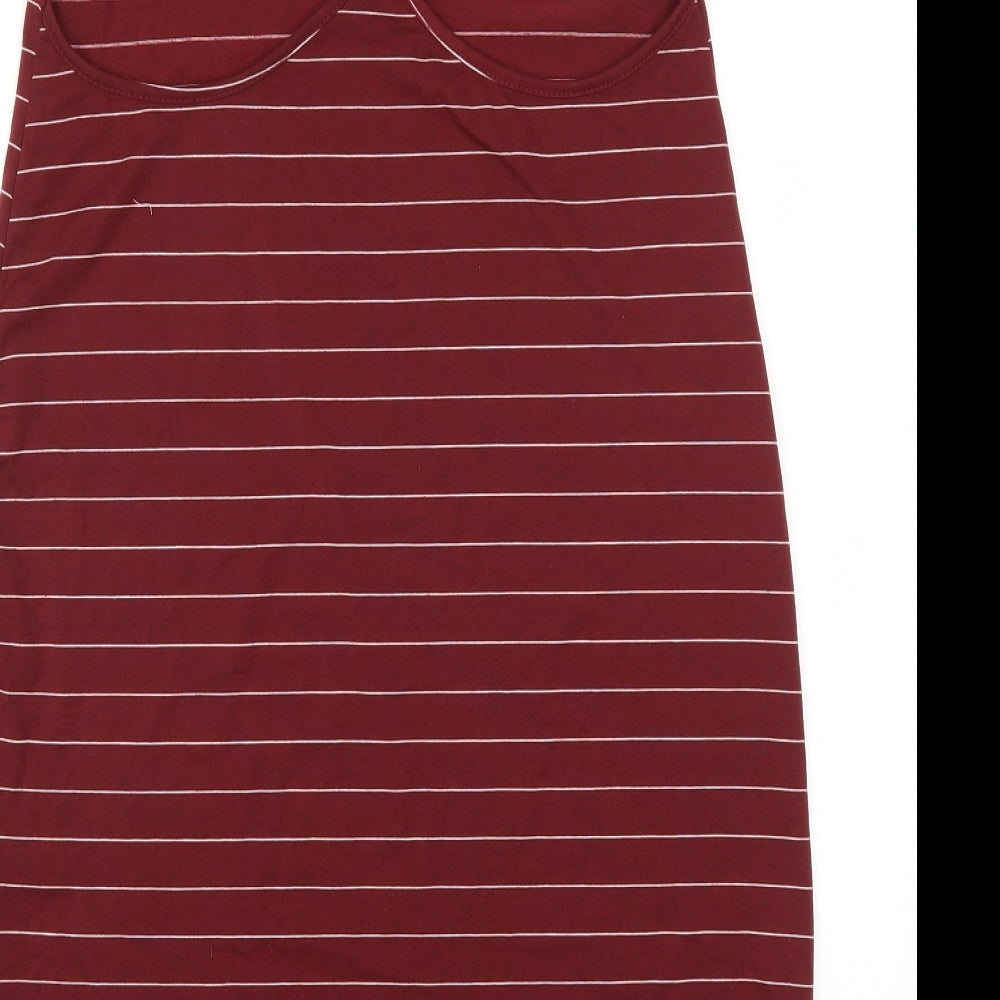 SheIn Womens Red Striped Tank Dress Size L