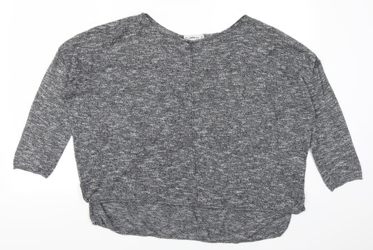 Womens UK Size S Zara Grey Basic Polo