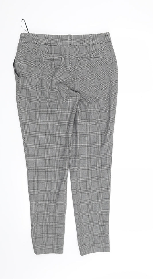 NEXT Womens Black Houndstooth Trousers Size 6 L27 in