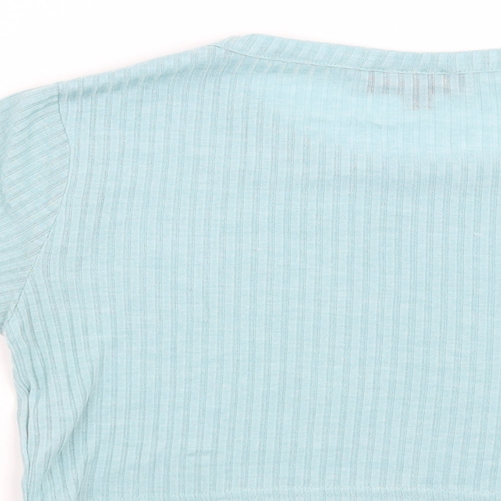 Womens UK Size 10 Topshop Blue Basic T-Shirt