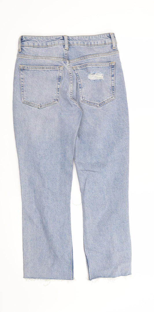 Back view of Topshop women’s blue straight jeans, size UK 26, in, 30-inch leg