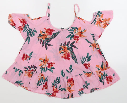 Atmosphere Womens Pink Floral Camisole Button-Up Size 6