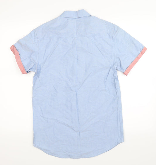 Topman Mens Blue Button-Up Size S
