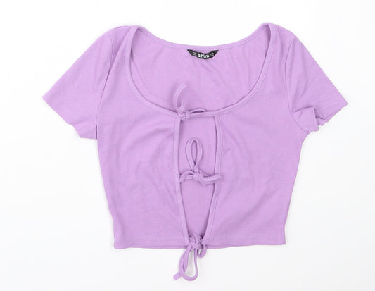 SheIn Womens Purple Jersey Basic T-Shirt Size XS