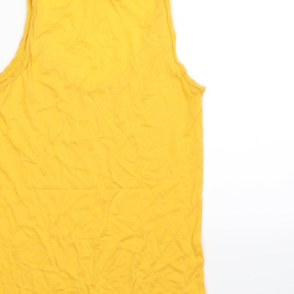 Womens UK Size S New Look Yellow Basic Tank
