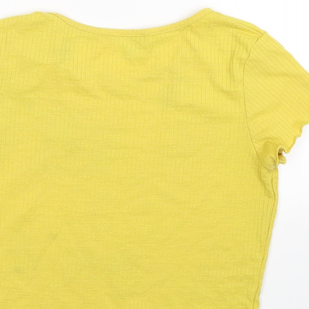 Primark Womens Yellow Basic T-Shirt Size 12 - happy